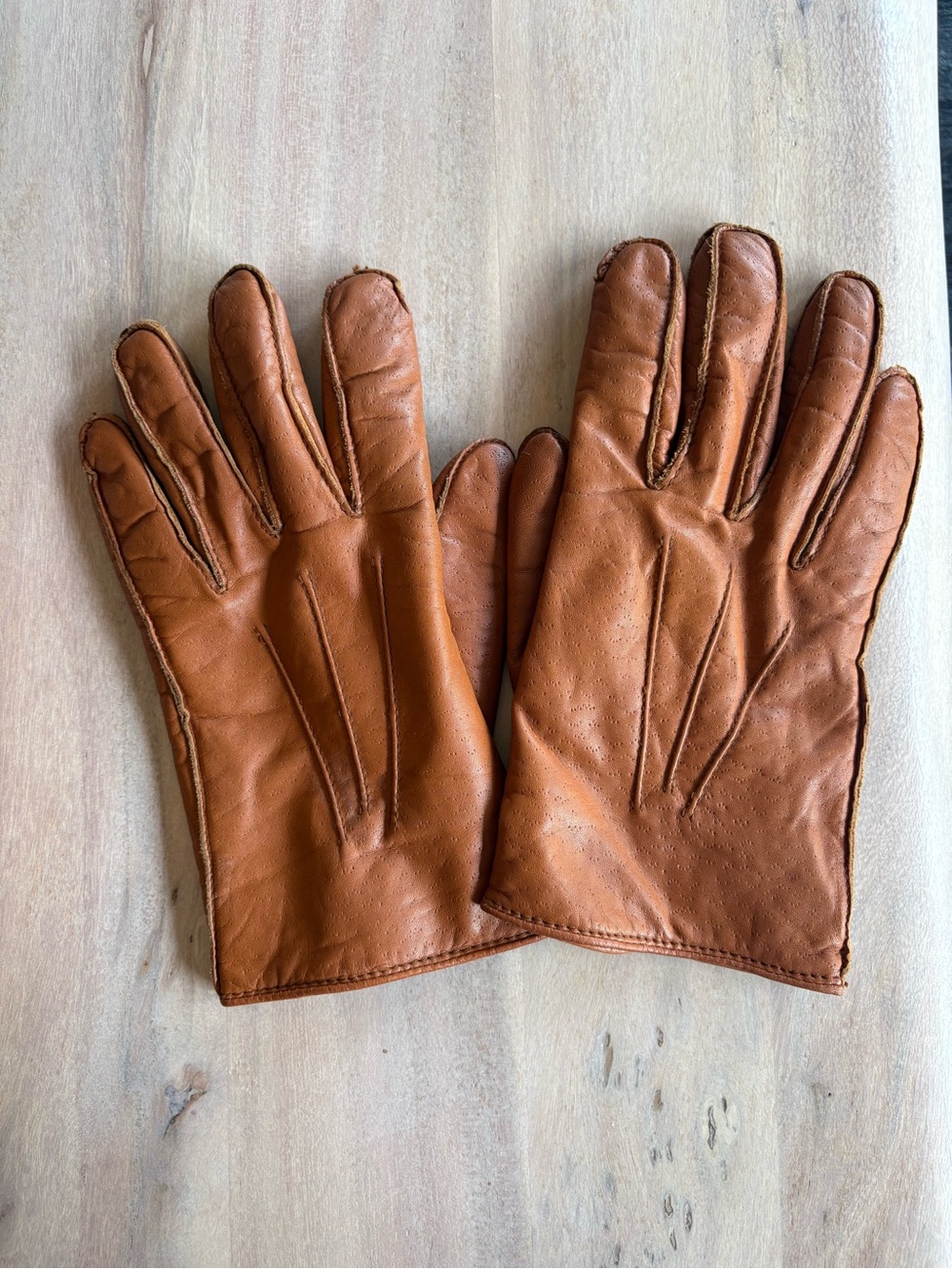 Men's Leather Dress Gloves, Driving Gloves Size M 8 1/2